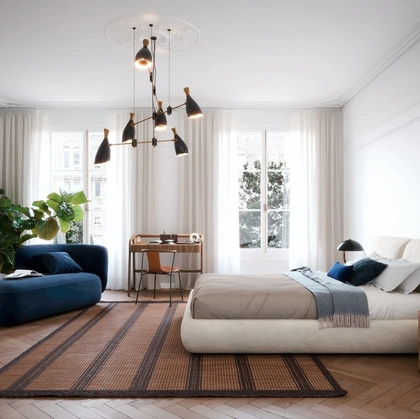 Letto Midnight in tessuto imbottito di Novamobili