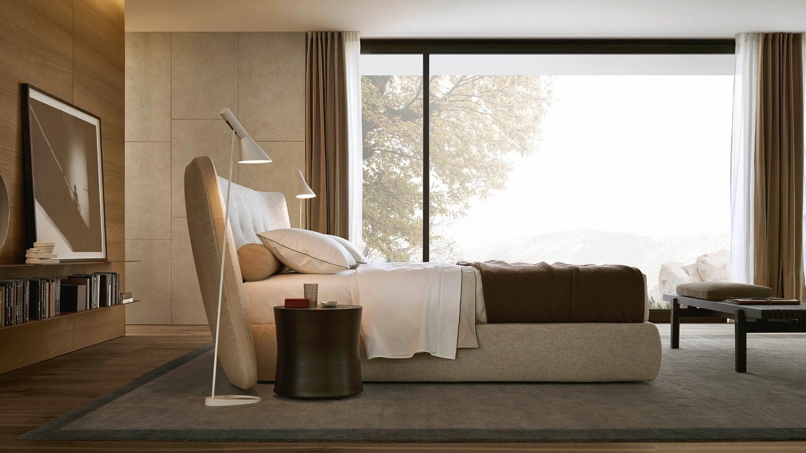 Letto con box contenitore Rever di Poliform
