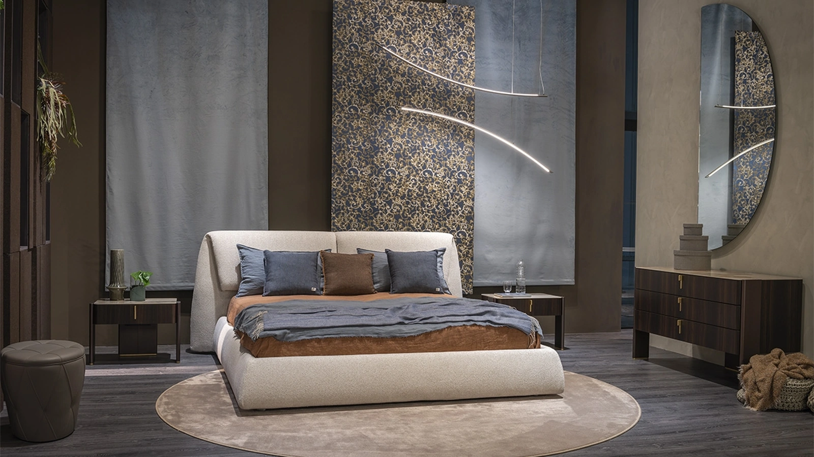 Letto Simon in tessuto imbottito di Cattelan Italia
