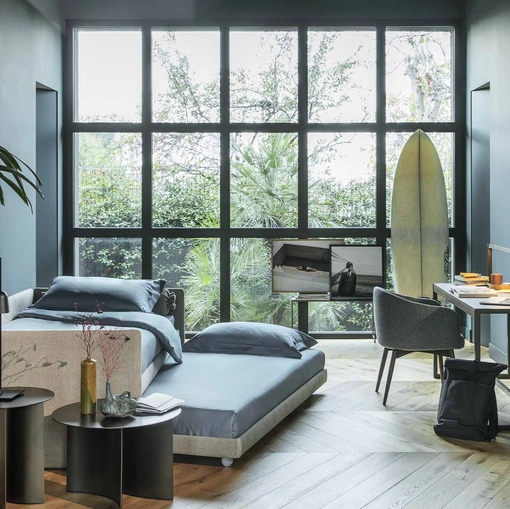 Letto singolo Duetto con letto estraibile di Flou