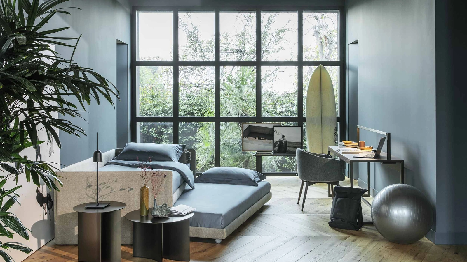 Letto singolo Duetto con letto estraibile di Flou