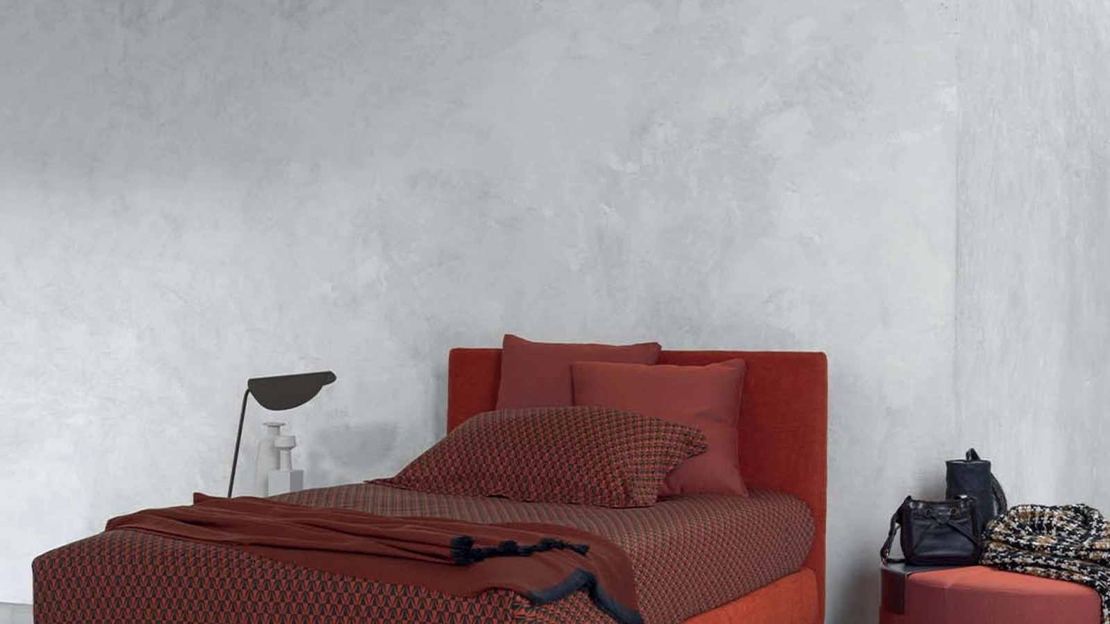 Letto singolo in tessuto Notturno di Flou