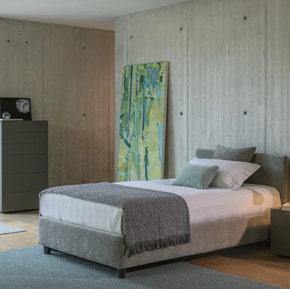 Letto singolo in tessuto Notturno 2 di Flou