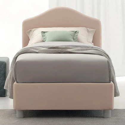 Letto singolo in tessuto Luxury con testiera sagomata di Oggioni