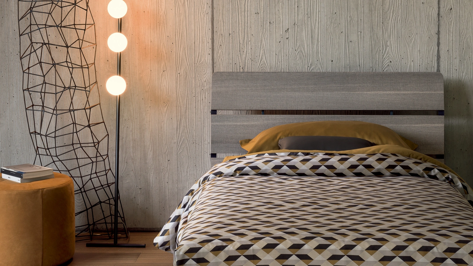 Letto singolo in legno Tadao di Flou