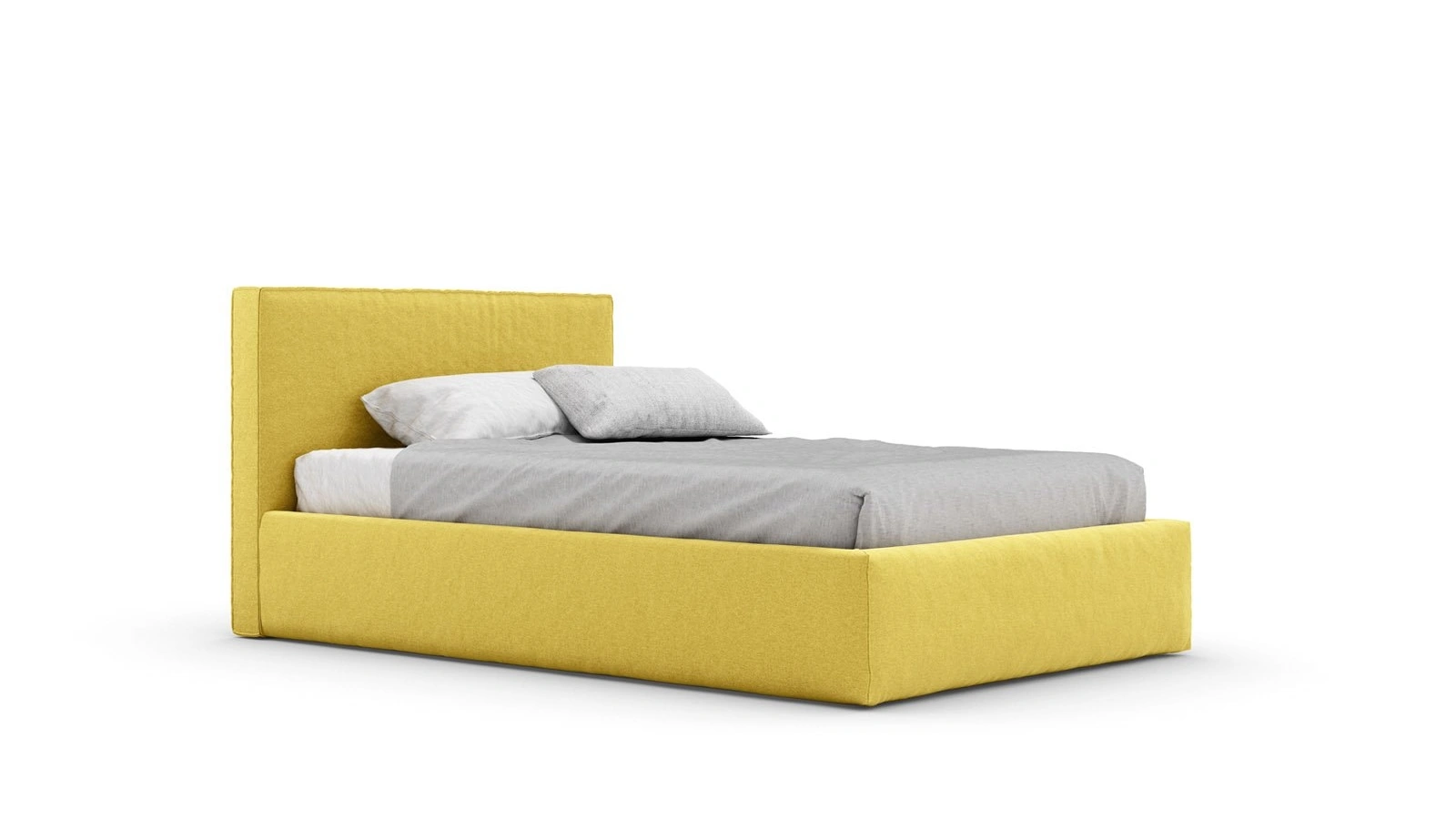 Letto singolo Wind in tessuto imbottito con testiera di Nidi