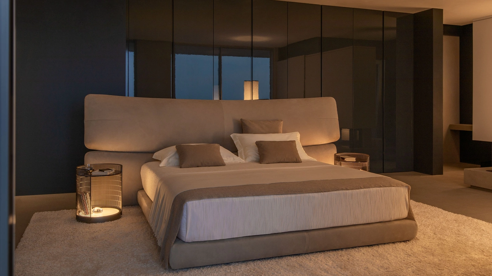 Letto matrimoniale con testiera Yuna di Flou