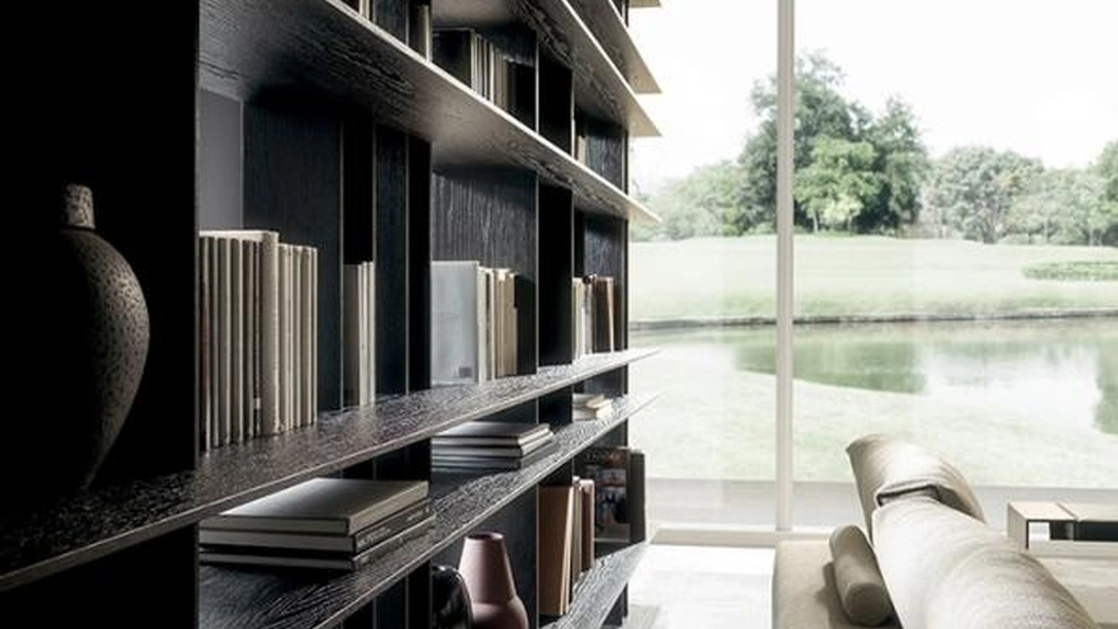 Libreria a muro in legno Blade 04 di Modulnova