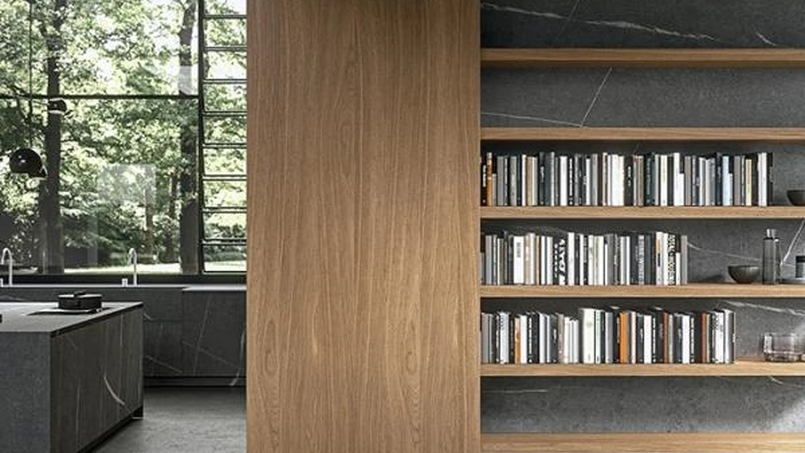 Libreria a muro Brera 02 in legno di Modulnova