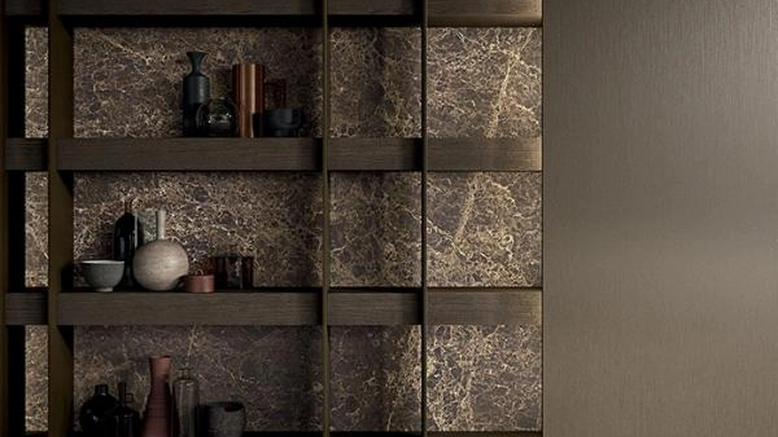 Libreria a muro Brera 03 in legno di Modulnova