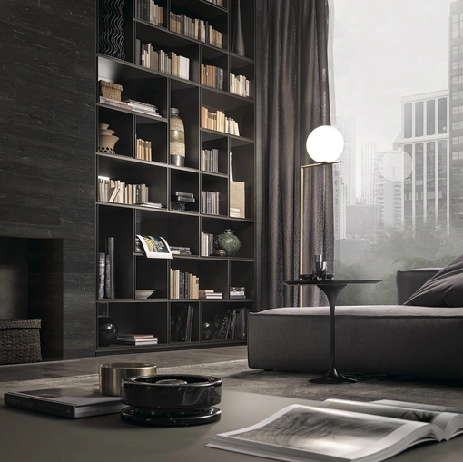 Libreria componibile Opus Brown di Rimadesio