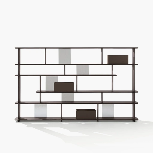 Libreria divisoria Tess in olmo nero di Poliform