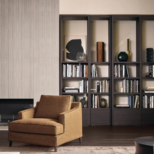 Libreria Wall System Slim in rovere di Poliform