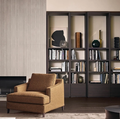 Libreria Wall System Slim in rovere di Poliform