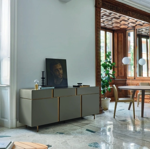 Madia Abaco 06 in laccato opaco di Sangiacomo