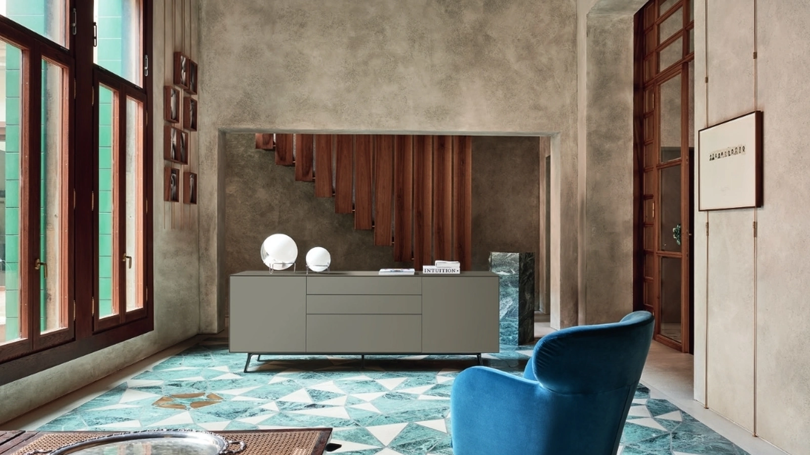 Madia Domino Mono 20M in laccato Visone opaco di Sangiacomo