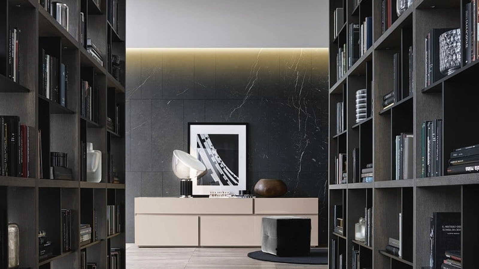 Madia Free in laccato lucido di Poliform