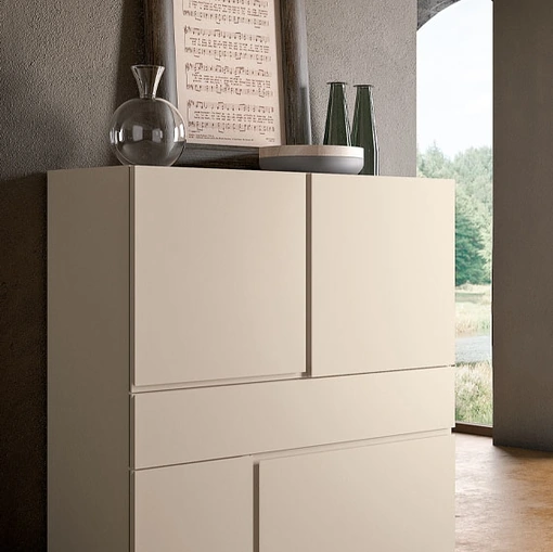 Madia Alta Quadra in laccato opaco Seta di Pianca