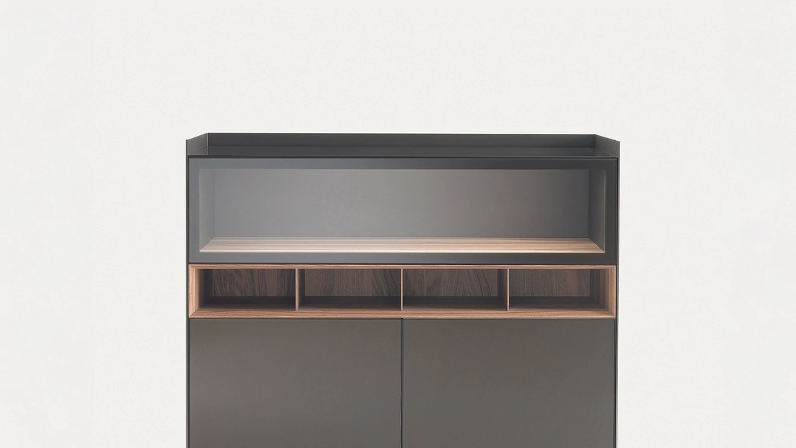 Madia Alta Self Bold in vetro laccato Bronzo di Rimadesio