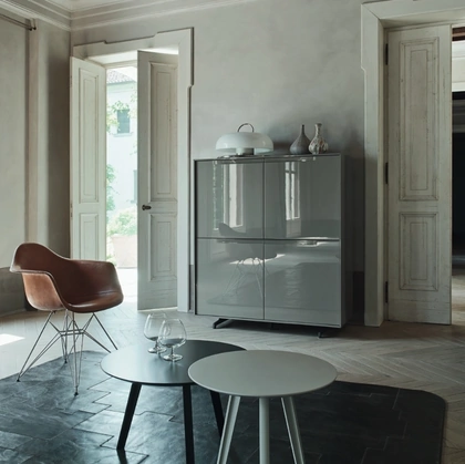 Madia Alta Vela 16 in laccato lucido Ardesia di Sangiacomo