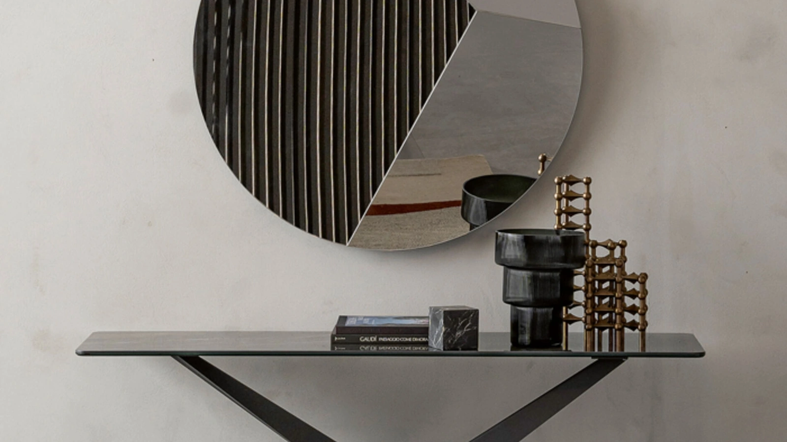 Mobile ingresso Consolle Living in vetro di Riflessi