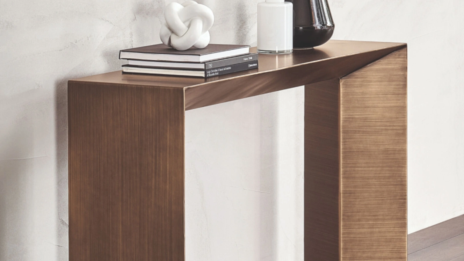 Mobile ingresso consolle Minimal in metallo verniciato e spazzolato di Riflessi