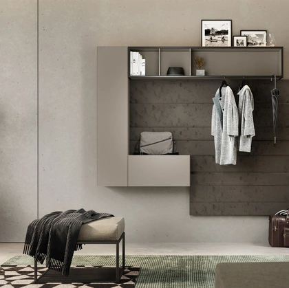 Mobile ingresso Rebel Living 08 in laccato opaco e legno di Fimar