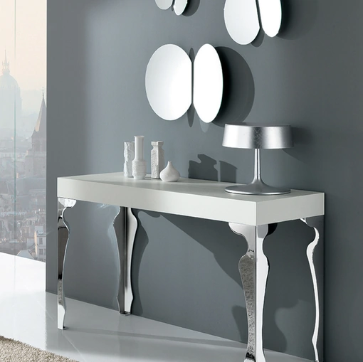 Mobile ingresso Luxury Consolle in legno laccato con gambe in acciaio di Riflessi