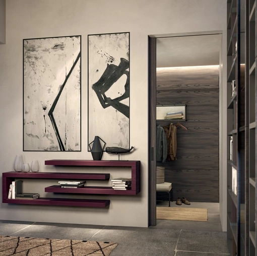 Mobile ingresso Side CF 018 in laccato Acquerello Prugna di Fimar