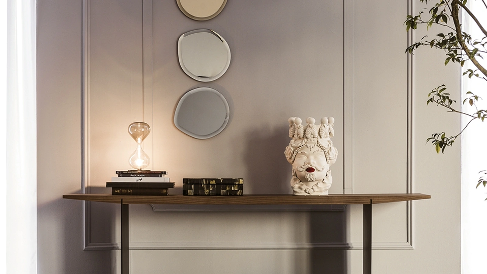 Consolle Trevi in legno e acciaio di Cattelan Italia