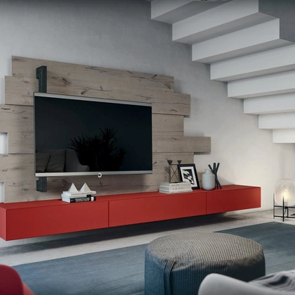 Mobile Porta TV Rebel R12 e Rack Flag in laccato opaco e legno di Fimar