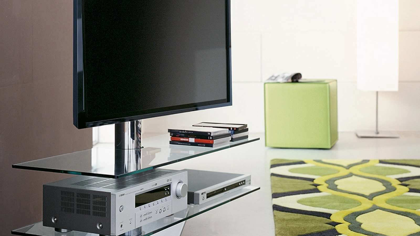 Mobile Porta Tv Vision in cristallo e acciaio di Cattelan Italia