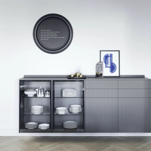 Mobile sospeso Box 18 in laccato Grigio di Novamobili