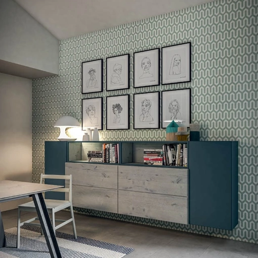 Mobile sospeso Rebel CF 122 in legno e laccato opaco di Fimar