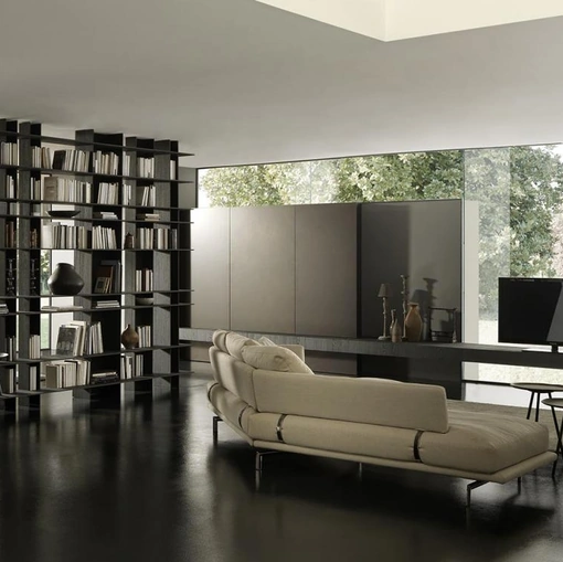 Parete Attrezzata Blade 07 in laccato con mensola in legno di Modulnova