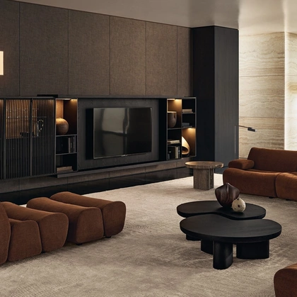 Parete Attrezzata Code-Olmo-Sospesa Poliform