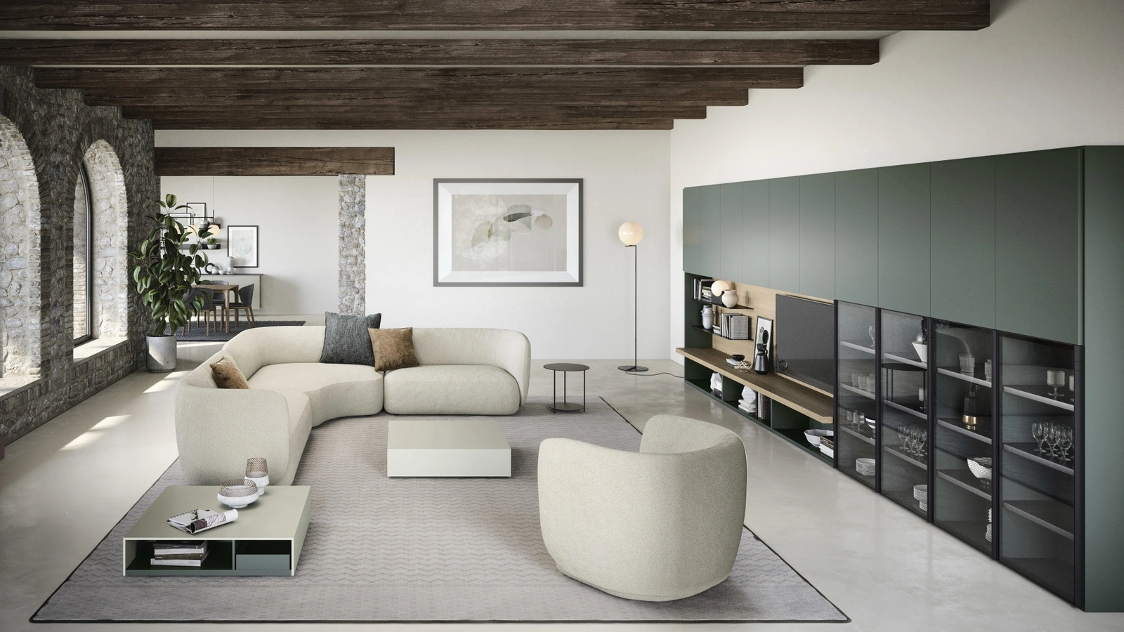 Parete Attrezzata Mensole e piani a muro 02 di Novamobili