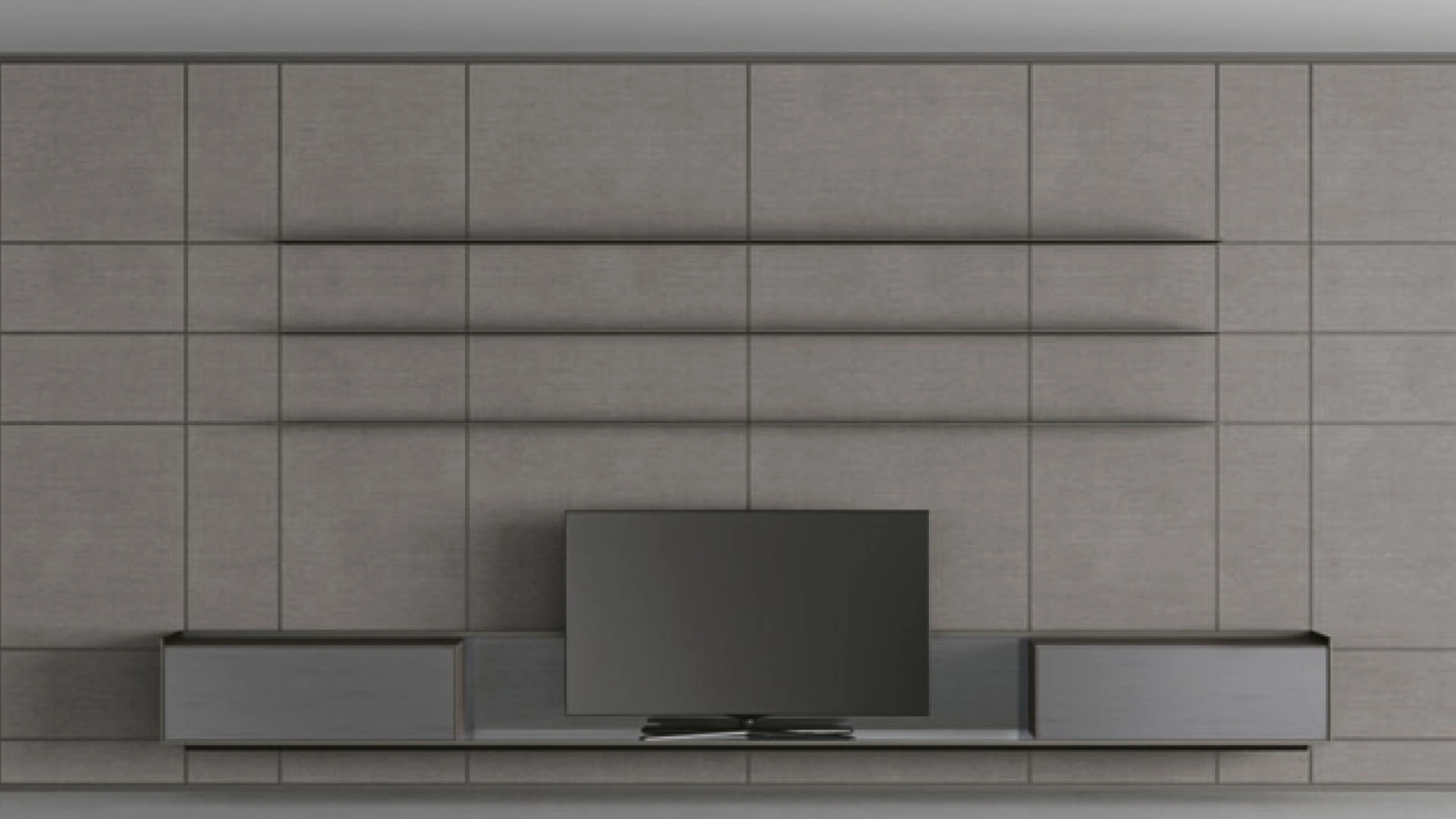 Parete Attrezzata sospesa Self Plan in acciaio Grafite di Rimadesio