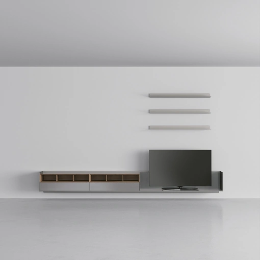 Parete Attrezzata Self Plan Grigio Seta di Rimadesio