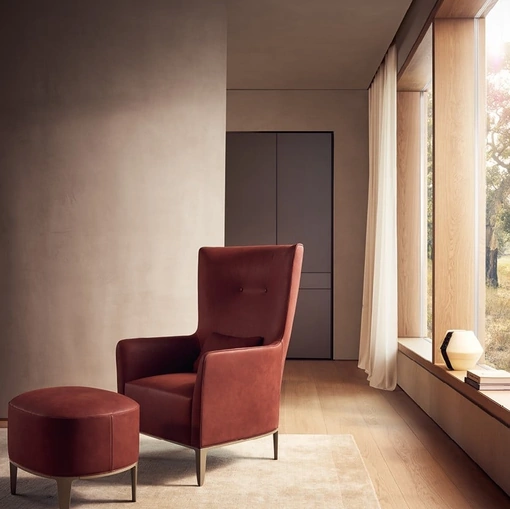 Poltrona Gentleman Reserved in pelle di Poliform