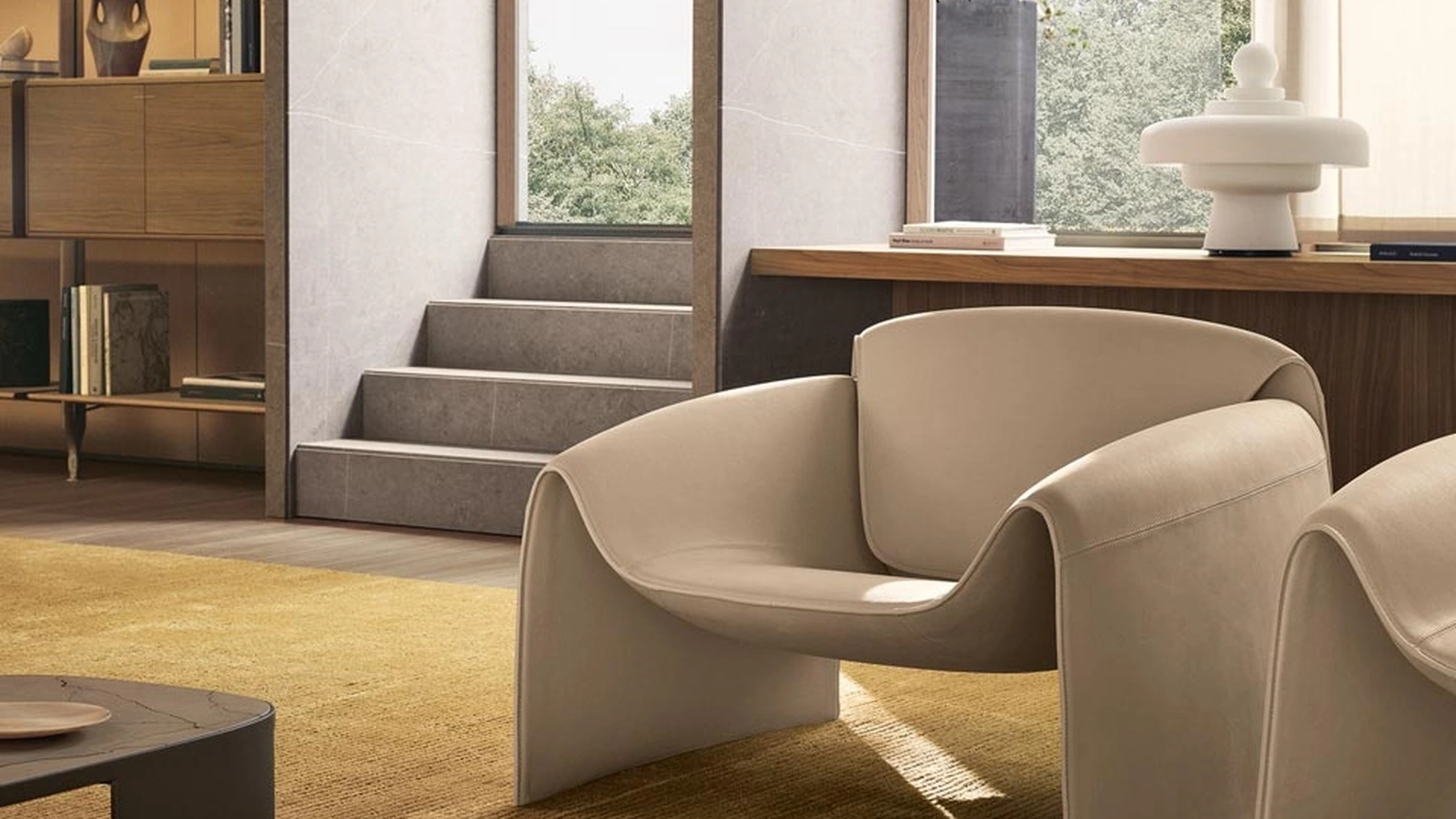 Poltrona di design in pelle Le Club di Poliform