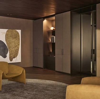 Poltrona di design in pelle Le Club di Poliform