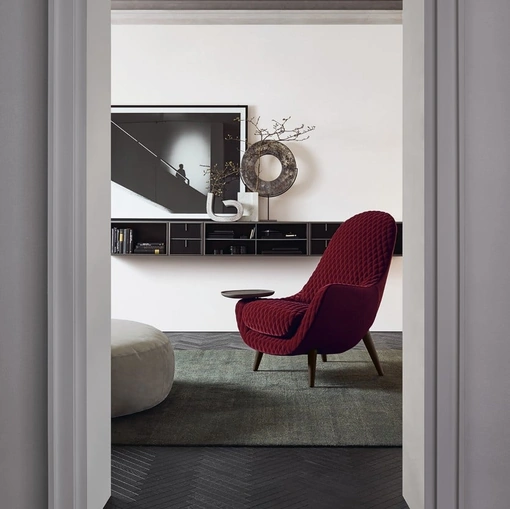 Poltrona Mad King in tessuto trapuntato di Poliform