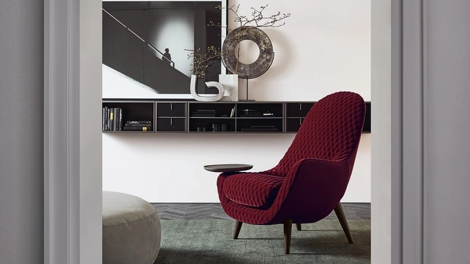 Poltrona Mad King in tessuto trapuntato di Poliform