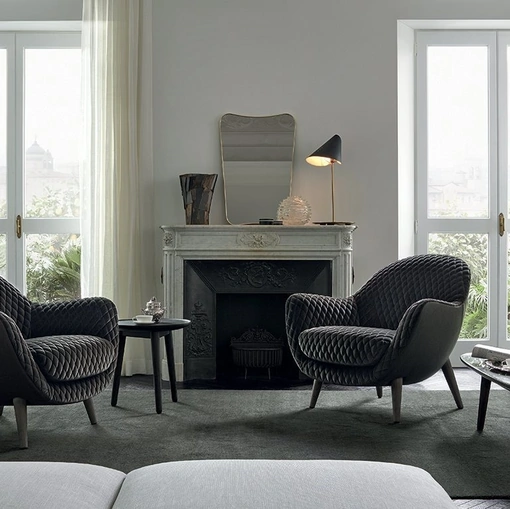 Poltrona Mad Queen in tessuto trapuntato di Poliform