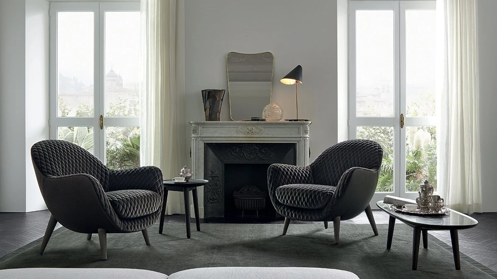 Poltrona Mad Queen in tessuto trapuntato di Poliform