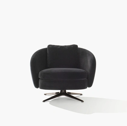 Poltrona in velluto Orbis di Poliform