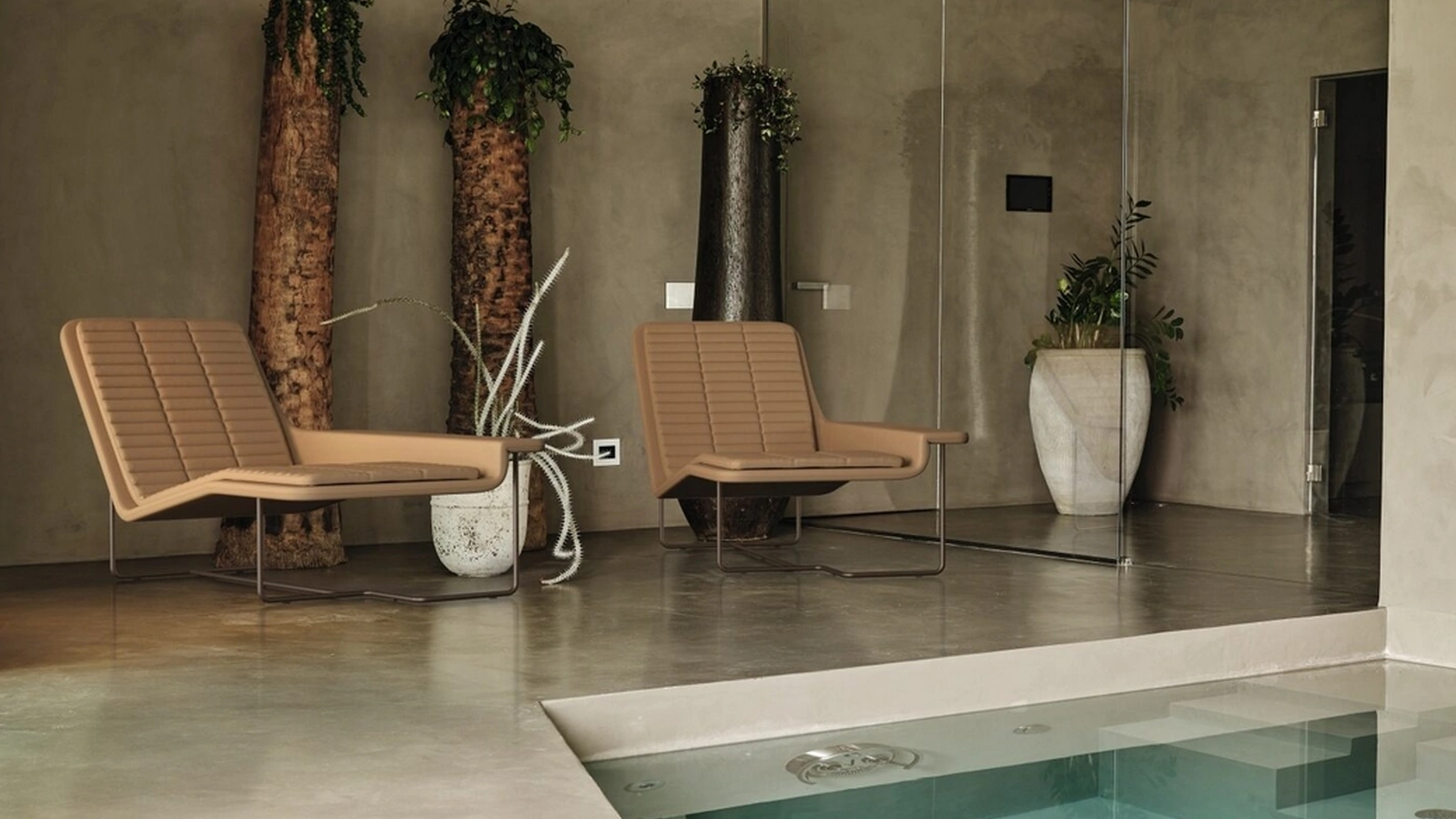 Poltrona Chaise Longue in pelle con struttura in metallo Origami di Ditre Italia