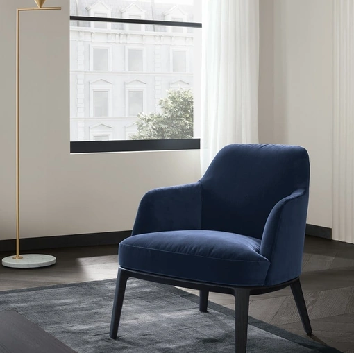 Poltroncina in velluto Jane di Poliform