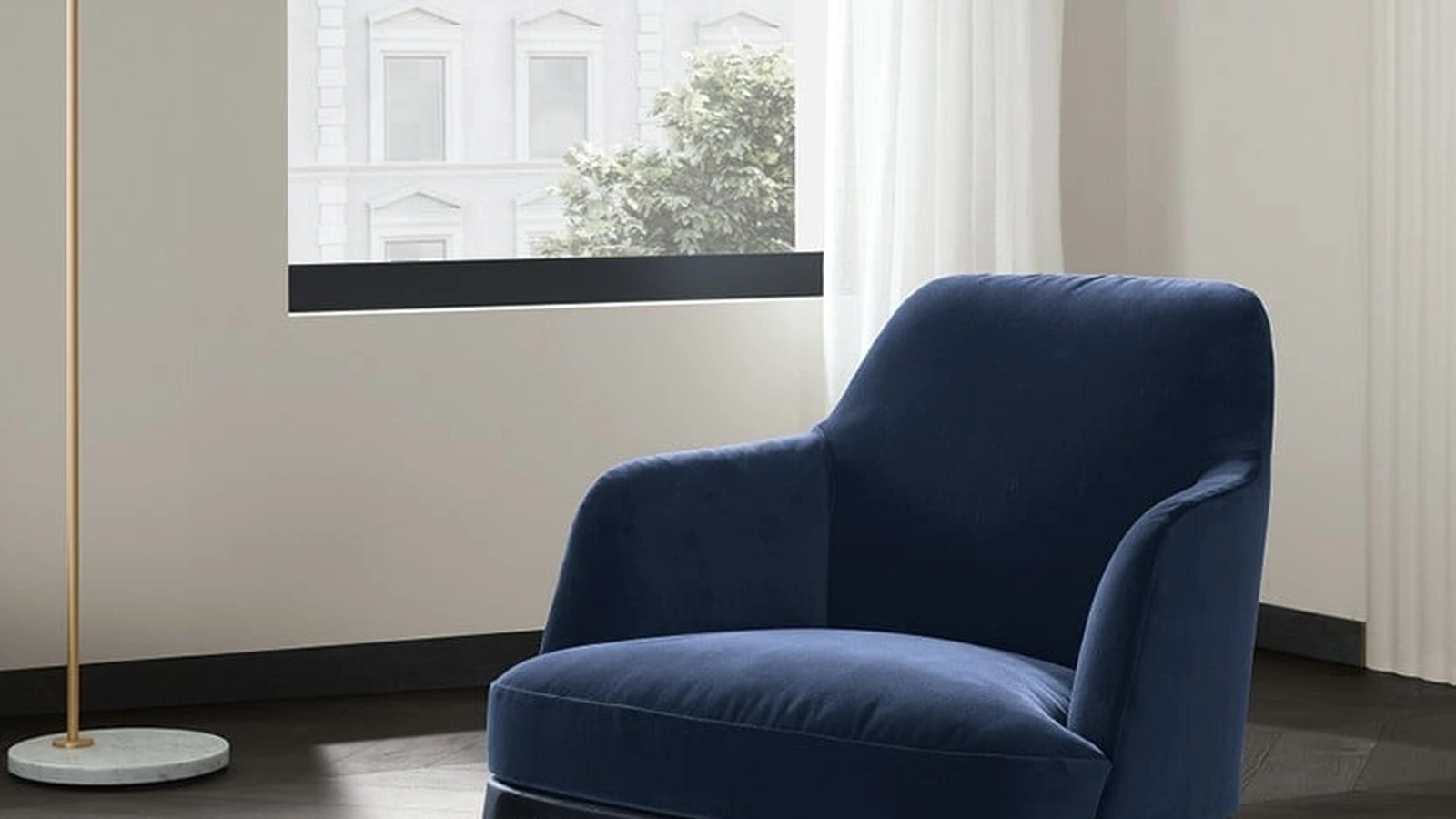 Poltroncina in velluto Jane di Poliform